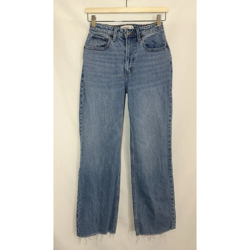 Abercrombie & Fitch Jeans Women 25/0 R Curve Love 90s Relaxed Raw Hem High Rise